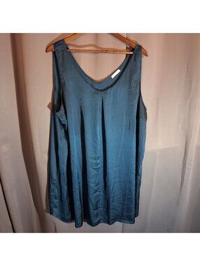 EKOUER Women's Plus Size 3XL Blue Nightgown Sleeveless Dress